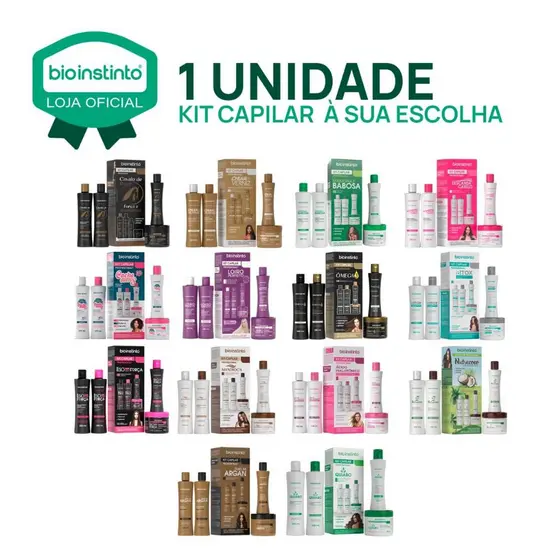 01 Un kit Capilar Bio Instinto Hidratação Crescimento Fortalecimento a sua escolha