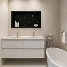 Nicho Porcelanato Para Banheiro 60x30cm Saboneteira e Porta Shampoo - Várias Cores - Envio imediato