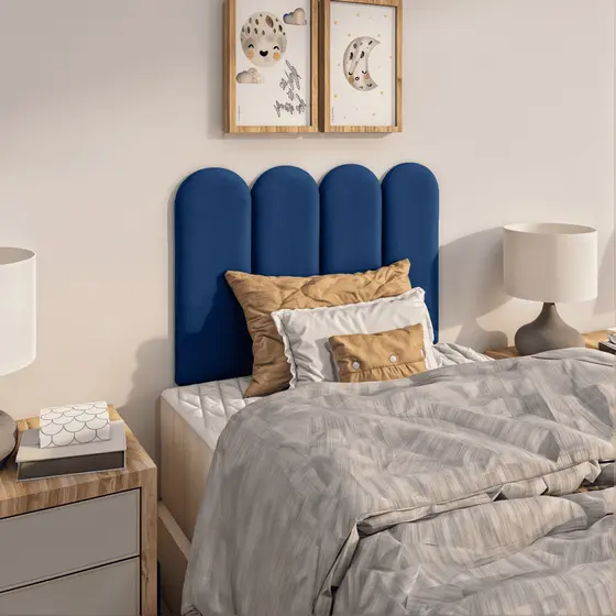 Cabeceira Estofada de Cama Box 45x20cm Nuvem - 1 Módulo