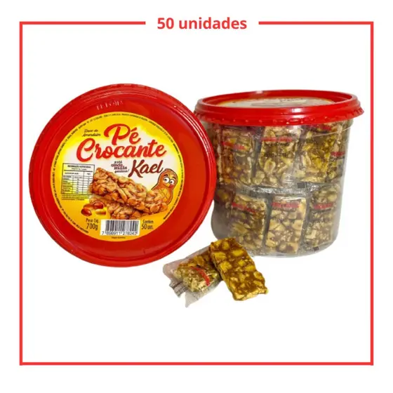 Pé de moleque crocante kael 14g pote com 50 unidades - ATÉ 6 POTES - ENVIO FULL