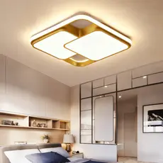 Luminária de LED de Sobrepor Quadrada Bivolt 3 Cores Com Luz Central Dupla Lustre de teto