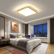 Luminária de LED de Sobrepor Quadrado Bivolt 3 Cores Com Luz Central Dupla Lustre de teto