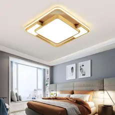 Luminária de LED de Sobrepor Quadrado Bivolt 3 Cores Com Luz Central Dupla Lustre de teto