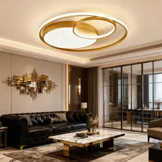 Luminária de LED de Sobrepor Circular Bivolt 3 Cores Com Luz Central Dupla Lustre de teto