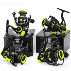 70KG Molinete De Pesca Carretel De Pesca 5.2 : 1 Giratório 1000-7000 Com Cabo EVA Amarelo Escuro