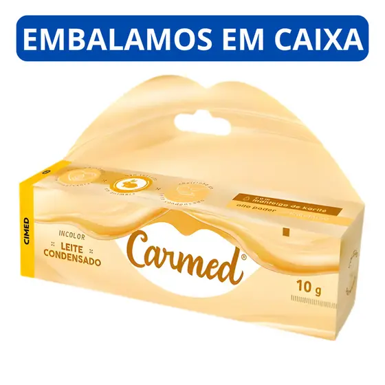 Carmed Hidratante Labial Leite Condensado - Edição Ilimitada, Bisnaga 10g, Cheirinho de Doce de Leite