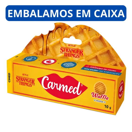 Carmed Hidratante Labial Stranger Things, Waffle - Edição Limitada, Bisnaga 10g, Cheirinho de Waffle