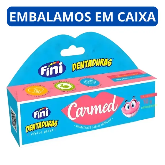 Carmed Hidratante Labial Fini Dentaduras Incolor - Edição Ilimitada, Bisnaga 10g, Cheirinho de Fini