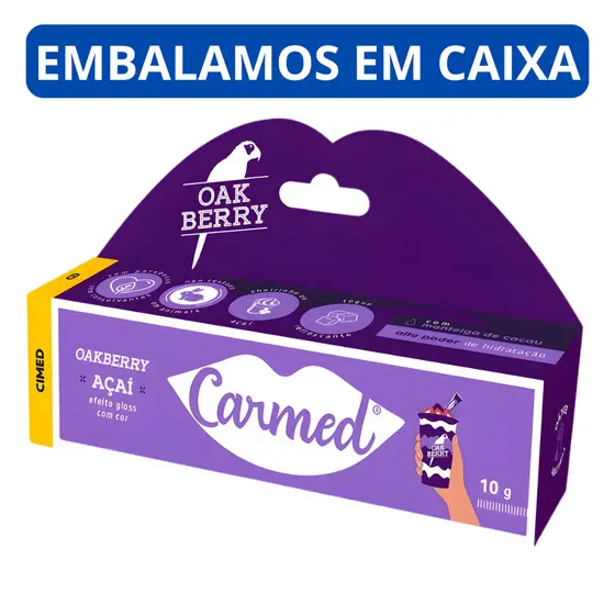 Carmed Hidratante Labial Açai Oak Berry - Edição Ilimitada, Bisnaga 10g, Cheirinho de Açai