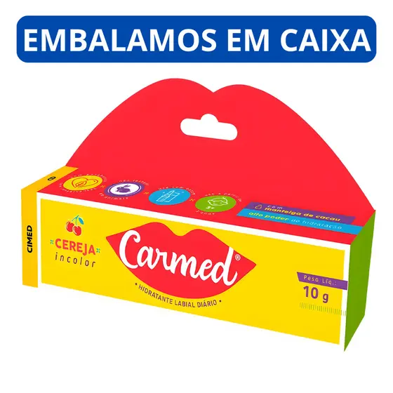 Carmed Hidratante Labial Cereja - Edição Ilimitada, Bisnaga 10g, Cheirinho de Cereja