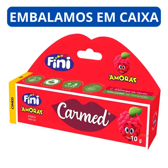 Carmed Hidratante Labial Fini Amora Clara 10g - Edição Ilimitada, Bisnaga 10g, Cheirinho de Fini