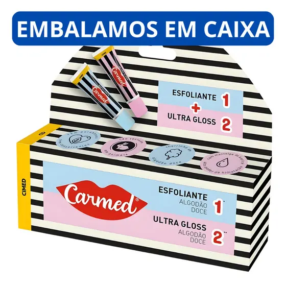 Carmed Hidratante Labial SOS Lábios - Edição Ilimitada, Bisnaga 10g, Cheirinho de Algodão Doce