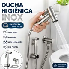 Kit de Ducha Higienica Para Banheiro 1.2m completa Luxo Metal inox nucleo da valvula