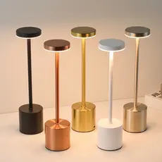 Luminária de Mesa Touch LED Recarregável Sem Fio - Candeeiro Dimerizável em Alumínio
