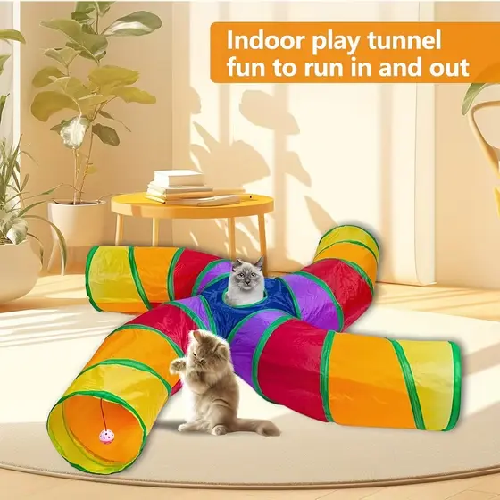 Brinquedo Para Pets Túnel Labirinto Para Gatos Colorido o brinquedo favorito do gatinho