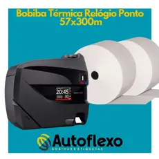 Bobina Térmica Para Relógios De Ponto Acesso 300 Metros 57mm X 300m Branco Promoção