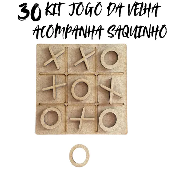 30 Jogos da Velha em MDF 10x10cm Tabuleiro Brinquedo - Presente -  Lembrancinha - Jogo