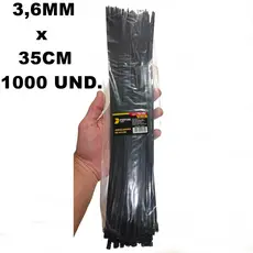 Kit 1000 Abraçadeiras Enforca Gato De Nylon 3,6X350MM Presilha Preto