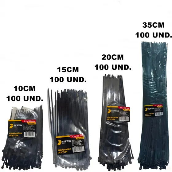 Kit 400 Abraçadeiras Enforca Gato De Nylon 10/15/20/35cm Presilha