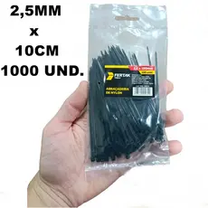 Kit 1000 Abraçadeiras Enforca Gato De Nylon 2,5X100MM Presilha Preto