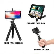 Suporte Mini Tripé De Mesa Polvo Escalável De Esponja Flexível Para Celular Tablet Gira 360º