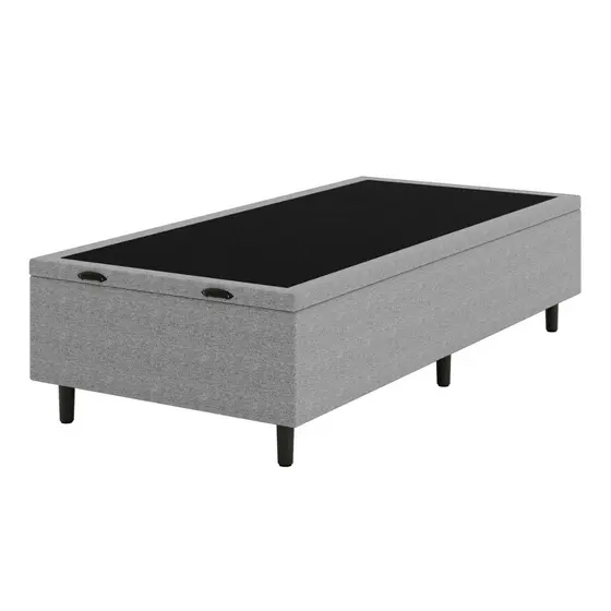 Base Cama Box Baú Solteiro Hypnos Cinza Umaflex Baú Organizador 88x188x42 Baú para Quarto