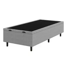 Base Cama Box Baú Solteiro Hypnos Cinza Umaflex Baú Organizador 88x188x42 Baú para Quarto