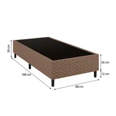 Base Cama Box para Colchão Solteiro 88x188cm Clio Marrom Umaflex