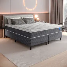 Cama de Casal Queen com Colchão Molas Ensacadas Pillow Top Bertha Umaflex Cama Box 158x198