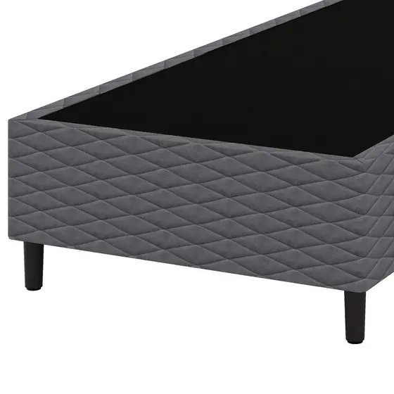 Base Cama Box para Colchão Solteiro 88x188cm Flávia Cinza Umaflex