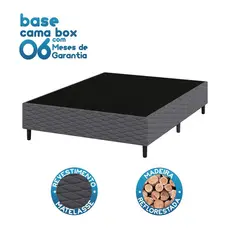 Base Cama Box para Colchão Casal 138x188cm Flávia Cinza Umaflex