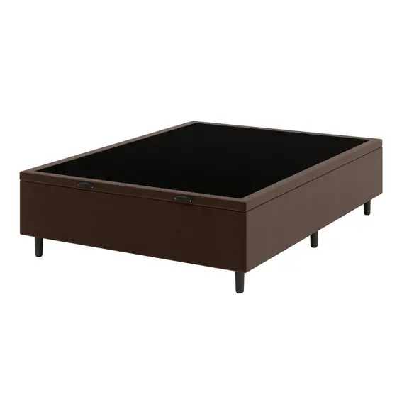 Base Cama Box Bau Casal Hypnos Marrom Umaflex Baú Organizador 138x188x42 Baú para Quarto