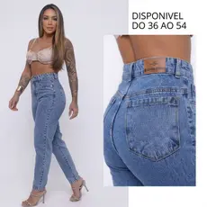 Calça Jeans Mom Feminina Cintura Alta Feminina Tecido 100% Algodão