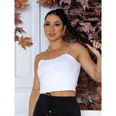 Top Cropped Feminino Regata Canelado De Alcinha Casual Moda Verão Fashion
