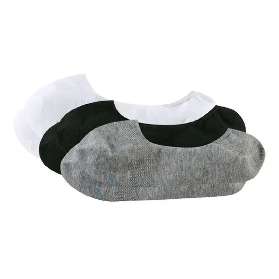 Kit com 3 Pares Meias Sapatilhas Mescla/Preto/Branco