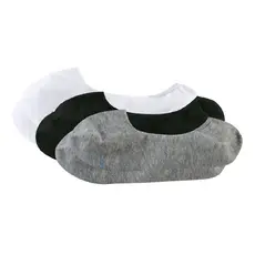 Kit com 3 Pares Meias Sapatilhas Mescla/Preto/Branco