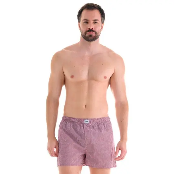 Cueca Samba Canção Quadriculada Vermelha