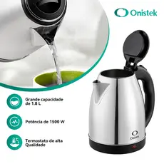 Jarra Elétrica Inox 1,8l 110v Chaleira Elétrica Cor Preto 110v ou 220v