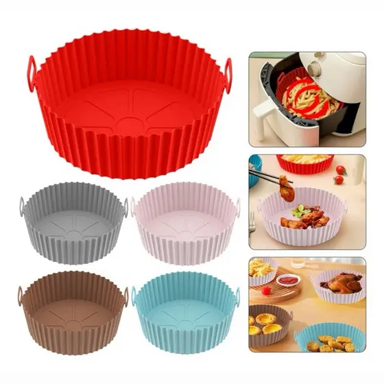 Forma de Silicone para Air Fryer: Resistente ao Calor, Fácil Limpeza, Reutilizável