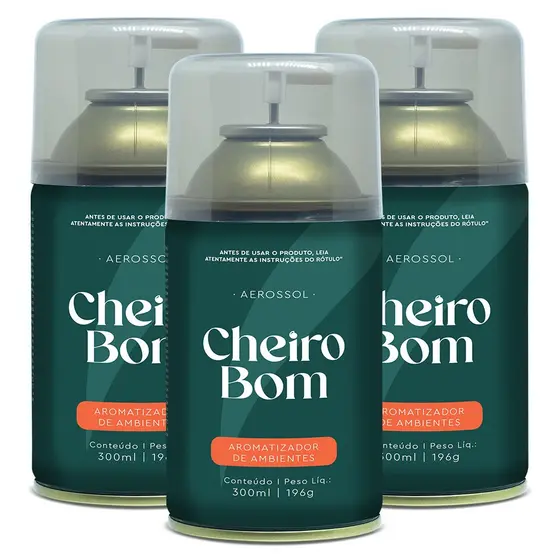 Kit 3 Unidades Refis aromatizador de ambiente Aerossol - Escolha A Essência