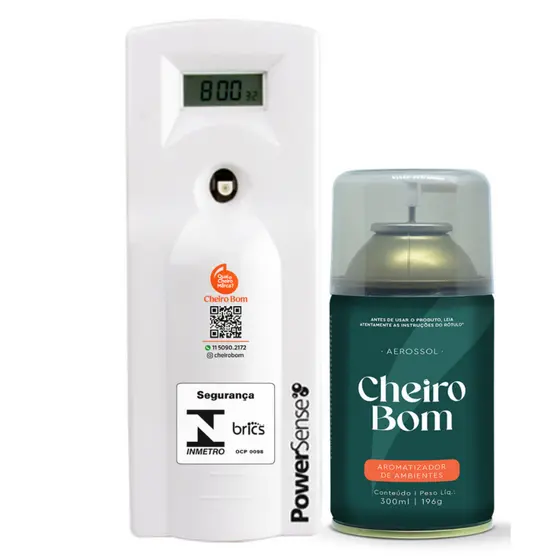 Kit Aromatizador aerossol Profissional - 1 Máquina + 1 Refil 300ml - Aromatização para loja casa banheiro escritorio