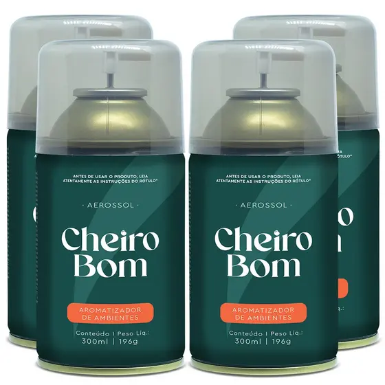 Combo 4 Refis Aromatizador de Ambiente Aerossol Cheiro Bom - Serve em diversos Aparelhos - Várias Opções de Aromas