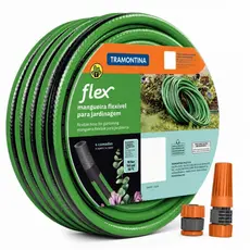 Mangueira de Jardim ate 30 metros Tramontina 1/2'' Com 4 Camadas Flexível C/ Esguicho e Engate