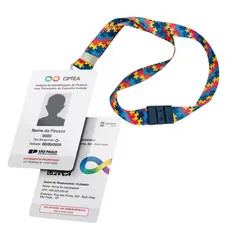 Crachá Ciptea impressão + Cordão Autismo + Porta Crachá