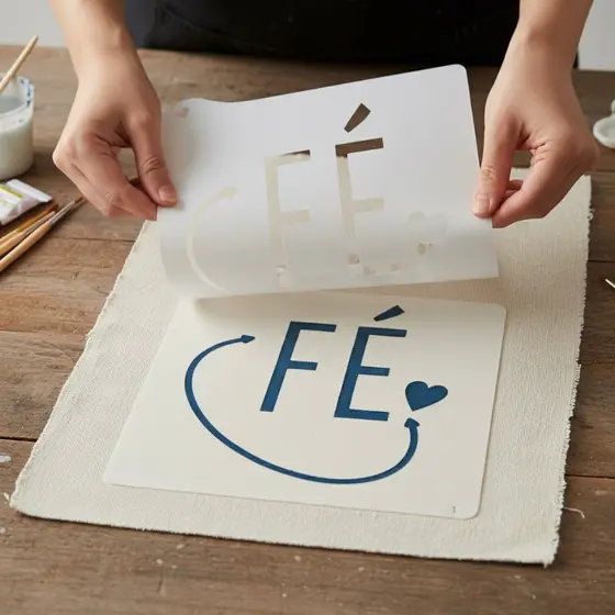 Stencil Escrita Fé Gabarito Molde Vazado Religião para Pintura Tecido Evangélica Pano Prato Mdf Arte