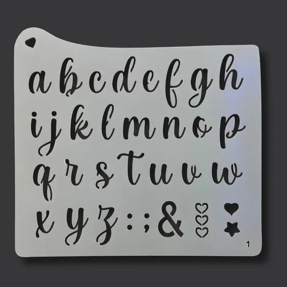 Stencil Molde Alfabeto Abecedário Letras Minúsculas Molde Vazado Pintura Tecido Artesanato