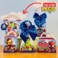 Kit Festa Heróis Baby Personalizado Vingadores – Lembrancinhas para Festa Infantil e Aniversário Menino - COM LAÇO