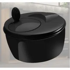 Centrífuga de Salada Manual 4L All Black – Secador de Verduras Elegante