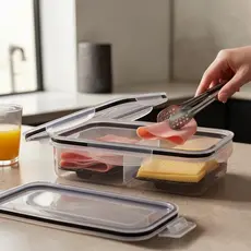 Porta Frios Hermético com Vedação Silicone Organizador de Queijo Presunto e Embutidos