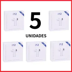 Kit 5/10 Fone de Ouvido Sem Fio i12 Tws Bluetooth 5.0 Com Touch